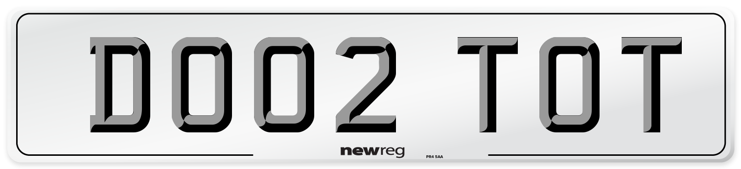 DO02 TOT Number Plate from New Reg